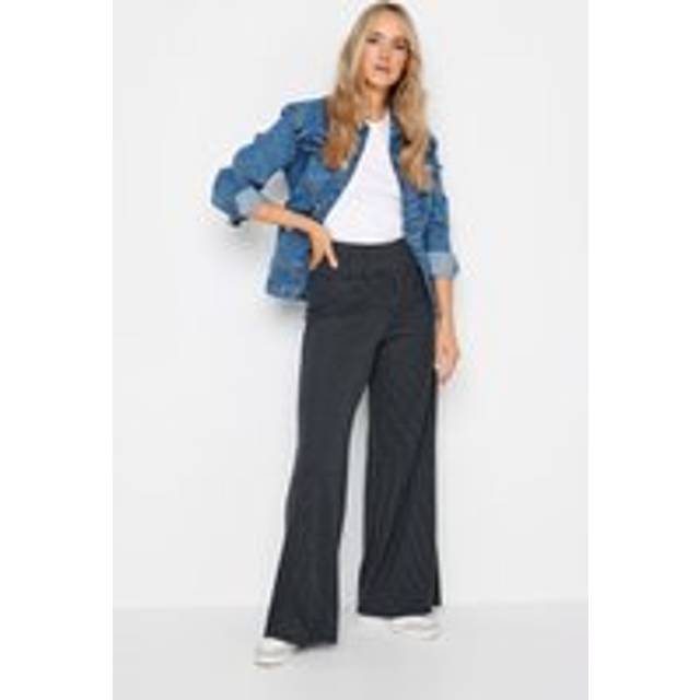 Lts Tall Navy Blue Pinstripe Wide Leg Trousers Long > 20 Lts | Tall Women's Wide Leg Trousers - Long 20
