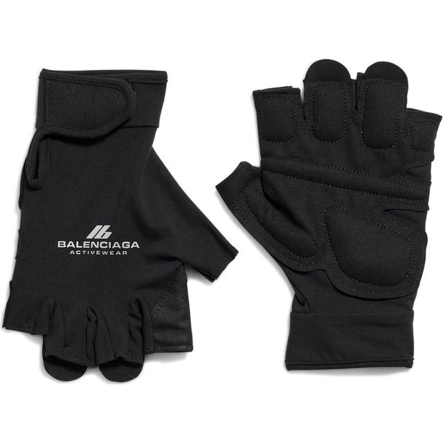 Balenciaga Activewear Open Finger Gloves - Black - Unisex - - Polyamide & Elastane