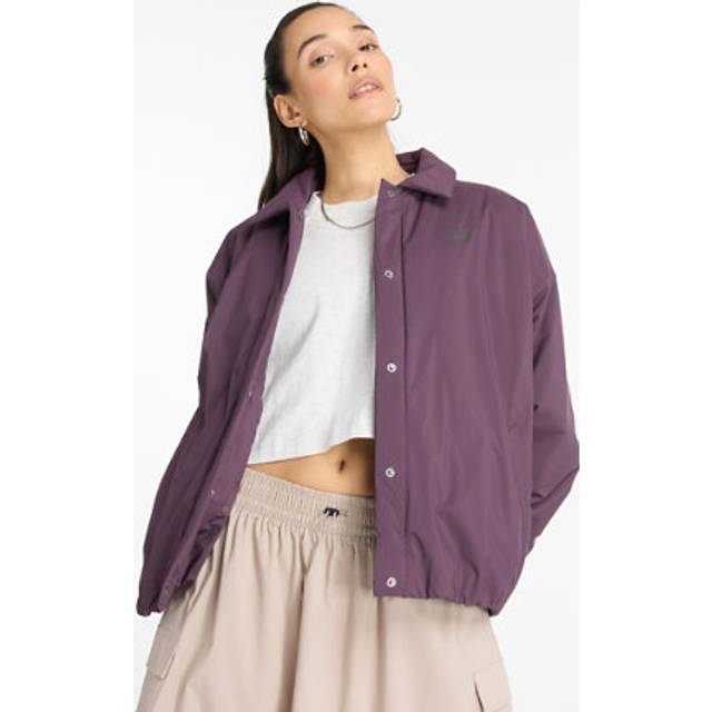 New Balance Women's Coaches Jacket in Brown Nylon Woven, size X-Large - XL