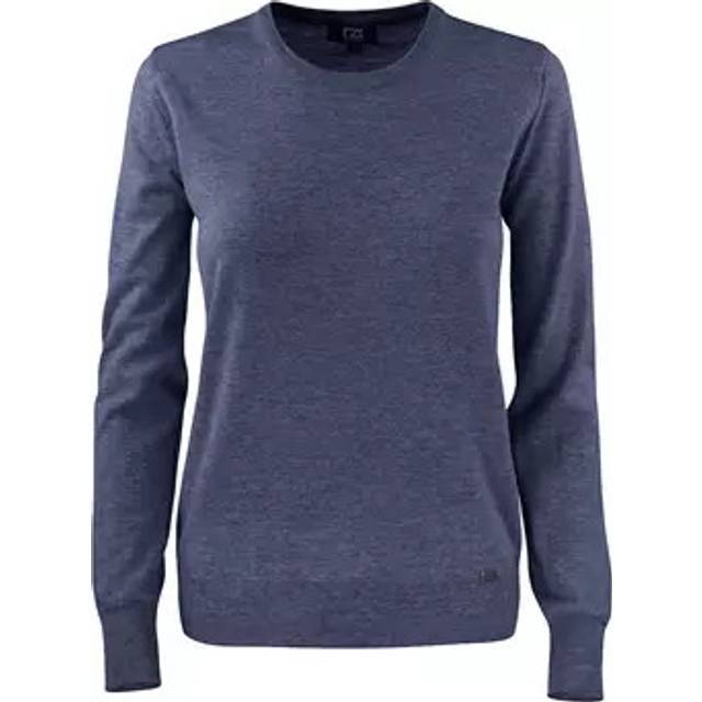 Cutter &amp; Buck Kennewick Crewneck Sweater Women 355407 Sea Blue Mel
