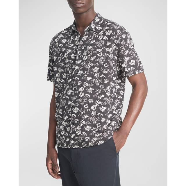 Vince Firework Floral Classic Fit Linen-Blend Shirt