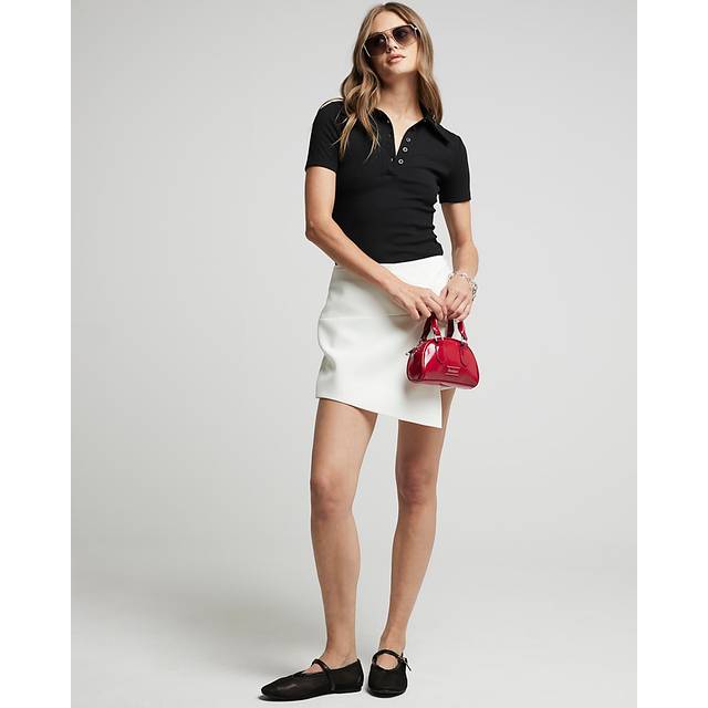 River Island Womens Cream Knot Wrap Mini Skort - 18