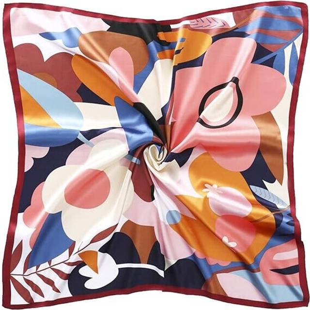 "35"" Square Silk Like Head Scarf - Women's Fashion Silk Feeling Scarf for Hair Wrapping and Sleeping at Night"