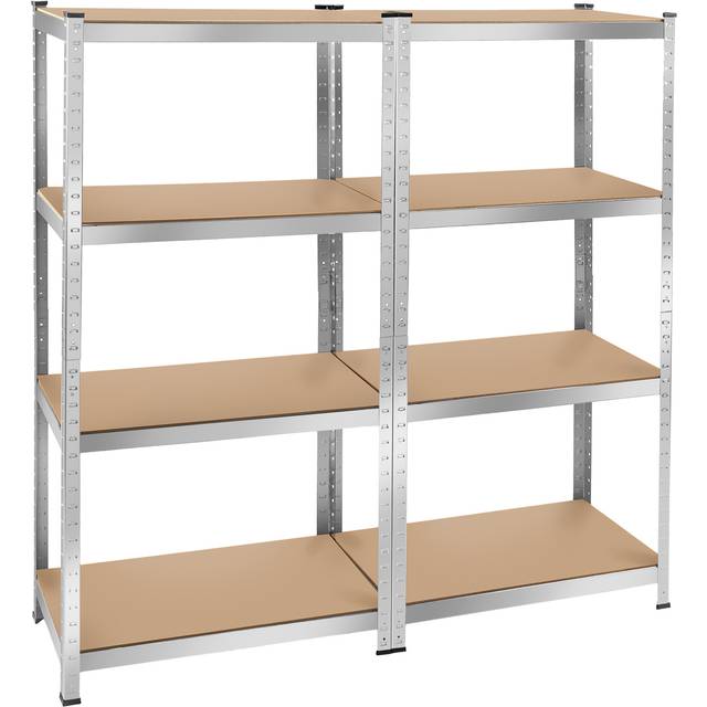 Tectake Four-Tier Heavy Duty Steel Garage Shelving Unit, none