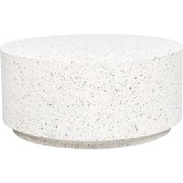 Beliani Round Coffee Table Off-white Terrazzo Effect Trezzo, White