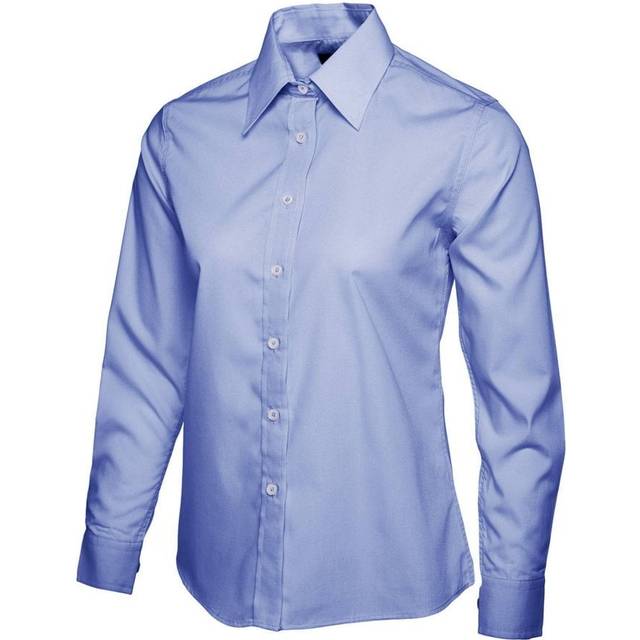 Uneek Ladies Poplin Full Sleeve Shirt UC711 Mid Blue 10 Colour: Mid Bl