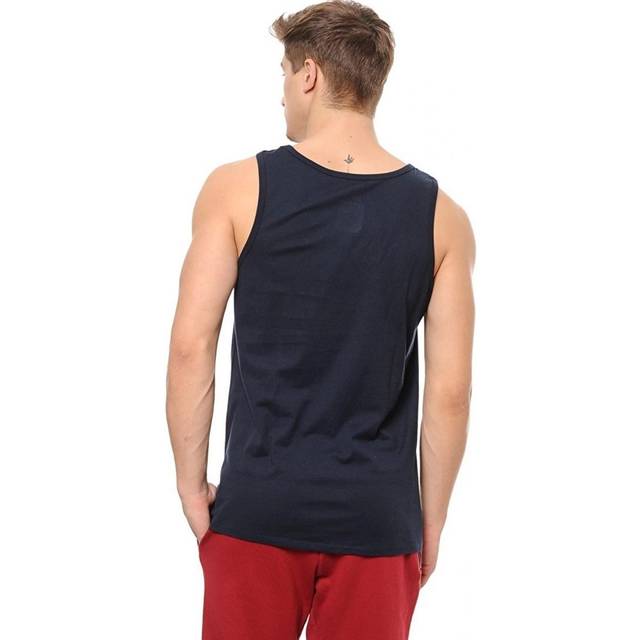 Nike Mens Athletic Gym Casual Vest Tank Top in Navy Cotton - Size Small