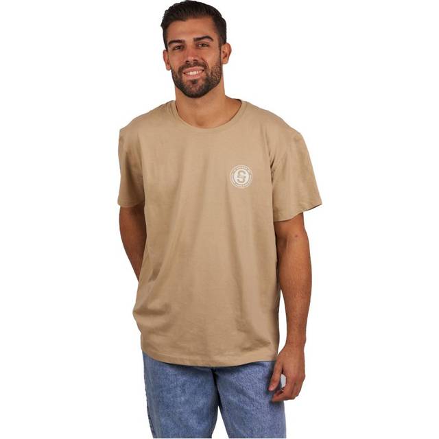 Superb Mens Basic Oversize short sleeve t-shirt SPRBCO-002 - Beige Cotton - Size X-Small