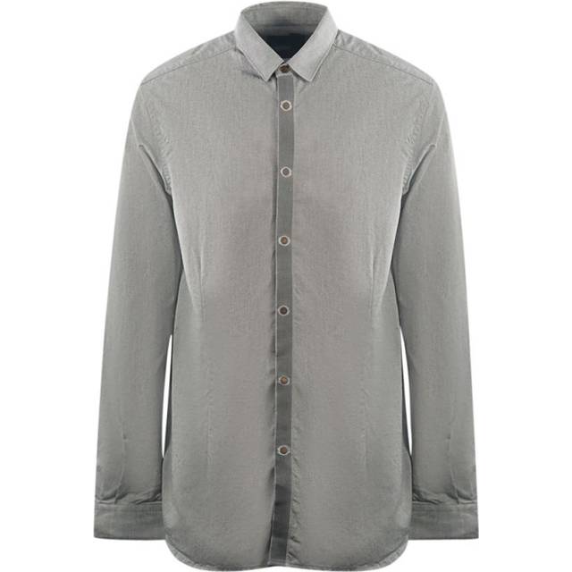 Diesel Mens Black Gold Plain Grey Long Sleeve Shirt - Size Large
