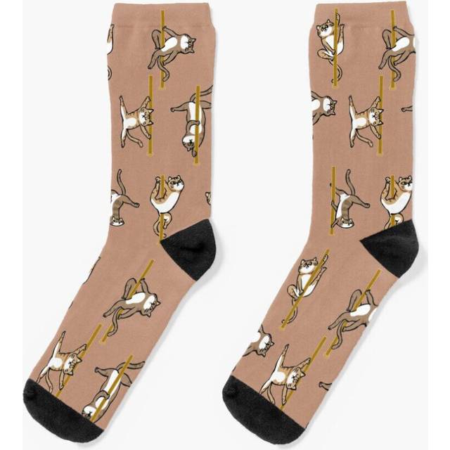 Dress Socks Cats Pole Dancing Club Novelty Fancy Crazy Pattern Crew Casual for Men Women