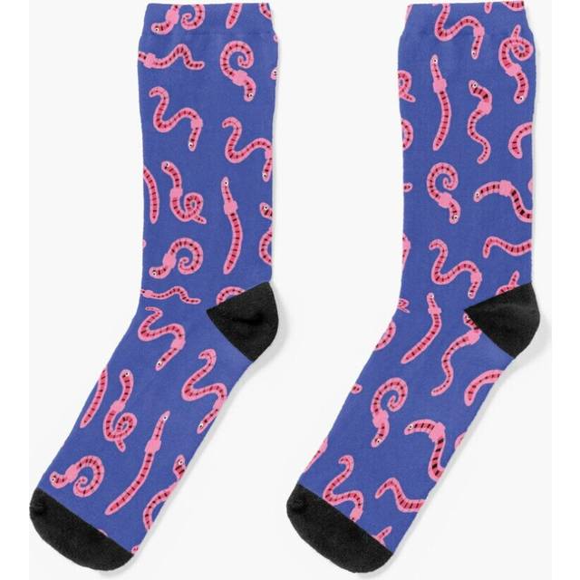 Dress Socks Worm Pattern Novelty Fancy Crazy Pattern Crew Casual for Men Women