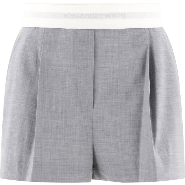 Alexander Wang Gray Pleated Shorts - LT HEATHER GREY 050 - US 14