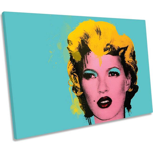 Banksy Kate Moss Marilyn Monroe CANVAS WALL ART Box Framed (40.6cm H x 61cm W x 2cm D)