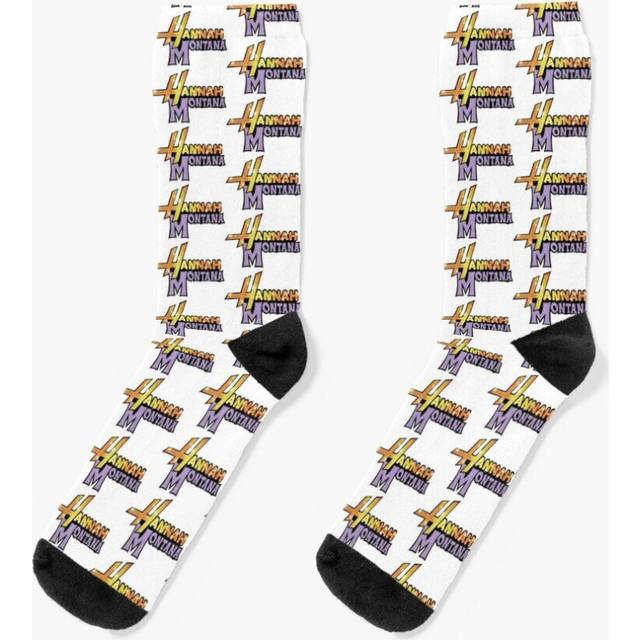 Dress Socks Hannah Montana logo Novelty Fancy Crazy Pattern Crew Casual for Men Women
