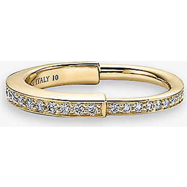Tiffany & Co Womens Yellow Gold Lock 18ct Yellow-gold and 0.38ct Diamond Ring 6.5 - YELLOW GOLD