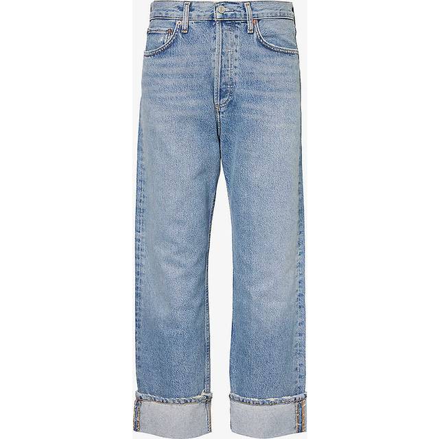 Agolde Womens Invention (vint Med Ind) Fran Straight-leg Low-rise Recycled-cotton Denim Jean 25