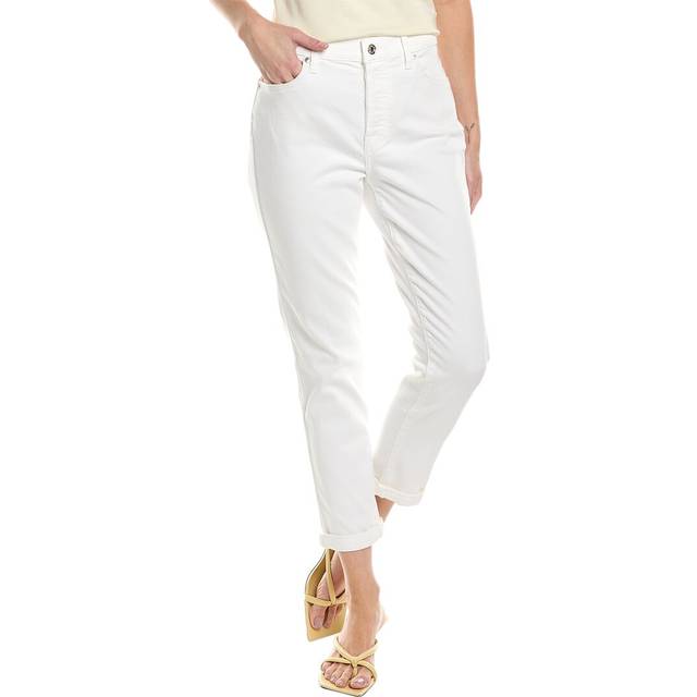 7 For All Mankind Josefina Squiggle White Feminine Boyfriend Jean