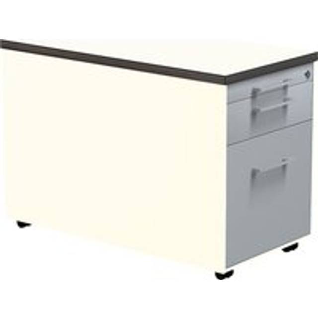 mauser HxD 529 x 800 mm, 1 drawer, 1 suspension file drawer, HxD 529 x 800 mm, 1 drawer, 1 suspension file drawer, pure white / white aluminium / white - pure white RAL 9010