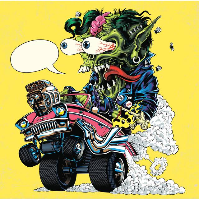 Hot Rod Monster Illustration (76cm H x 76cm W)