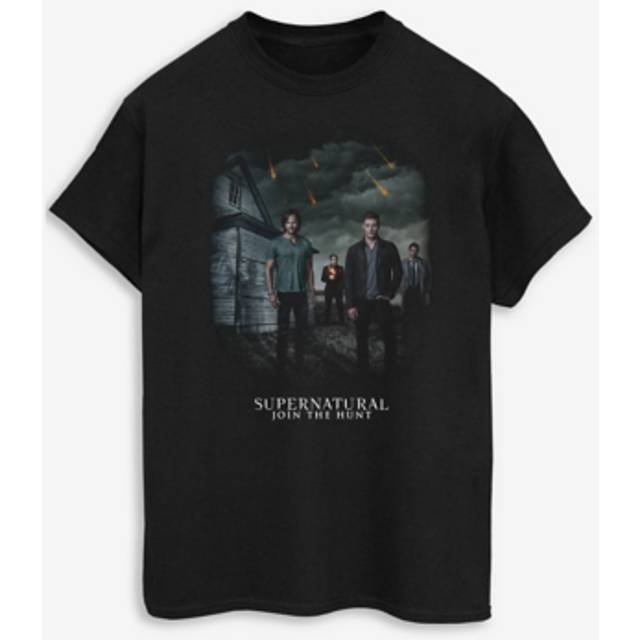 (4XL, Black) Supernatural Mens Meteor Shower Cotton T-Shirt