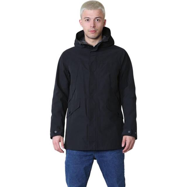 Marks & Spencer Mens and Cotton Blend Hooded Mac Stormwear Jacket - Black - Size Medium