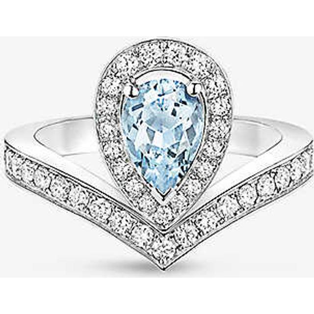Chaumet Womens White Gold Jos&#233;phine Aigrette 18ct White-gold, Aquamarine and Diamond Ring 53mm - WHITE GOLD