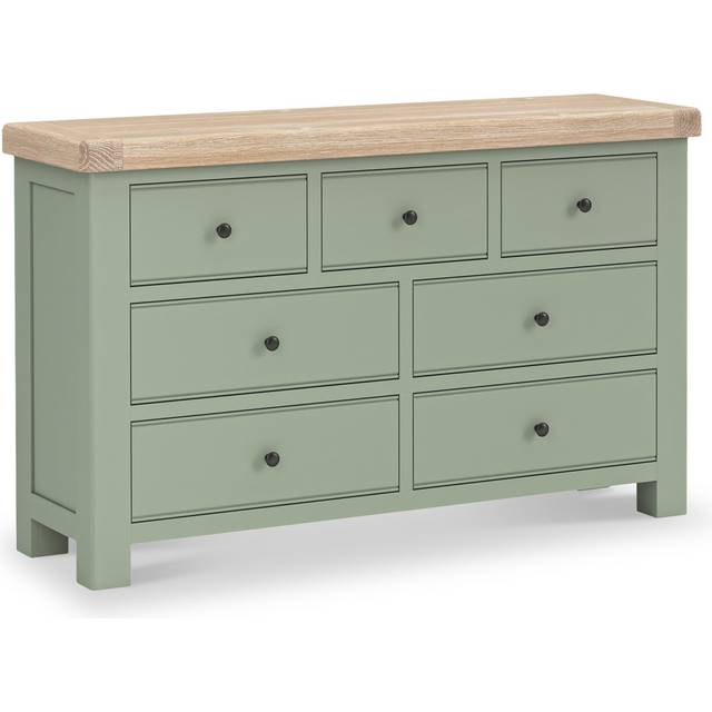 Penzance 3 Over 4 Chest of Drawers | Grey / Sage Green | Roseland