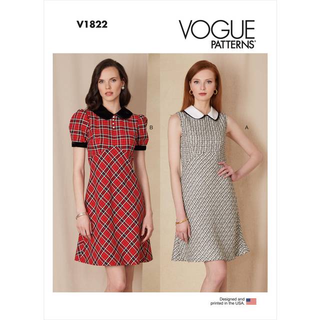 Vogue Misses' Peter Pan Collar Mini Dress Sewing Pattern V1822