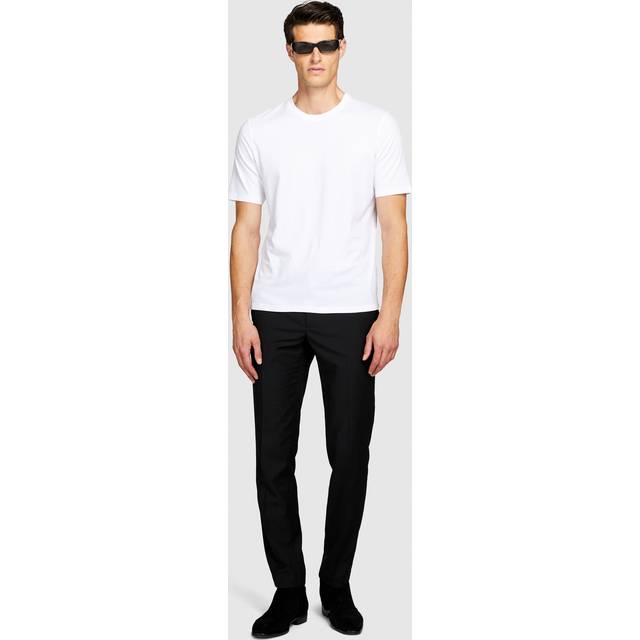 Sisley - Black Slim Fit Formal Trousers, Man, Black, Size: 44