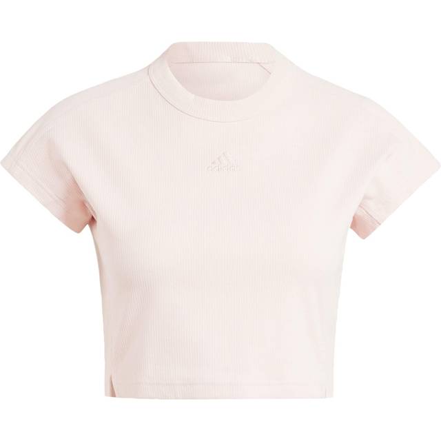 Lounge Ribbed Crop T-Shirt - Sandy Pink - 2XL