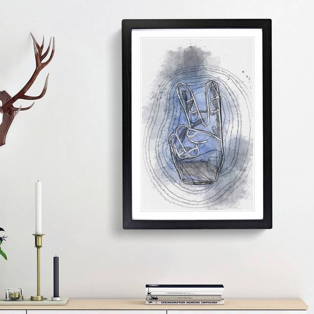 Peace Sign in Abstract - Picture Frame Graphic Art Print - Black Framed (65cm H x 48cm W x 2cm D)