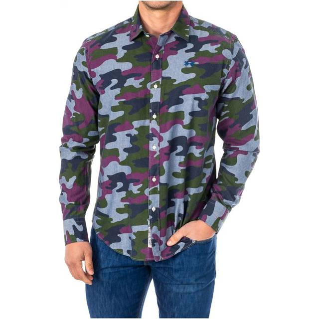 La Martina Mens Long sleeve shirt with lapel collar LMC033 man - Multicolour Cotton - Size Small