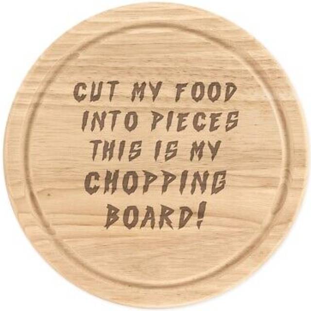Cut My Food Into Pieces Wooden Chopping Board Round 25cm Dad Bbq Funny Kitchen