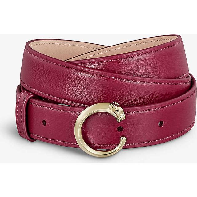 Leather Panthère de Cartier Belt - Red - 95cm