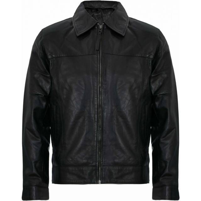 Infinity Leather Mens Classic 70s Harrington Jacket - Black - Size X-Small