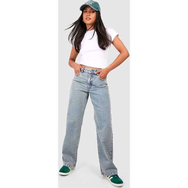 Womens Petite 28 Inch Basics Boyfriend Jean - Grey - 14