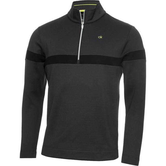 (XL, Dark Grey Marl) Calvin Klein Mens 2022 Scale CK Insul-Lite 1/2 Zip Golf Sweater