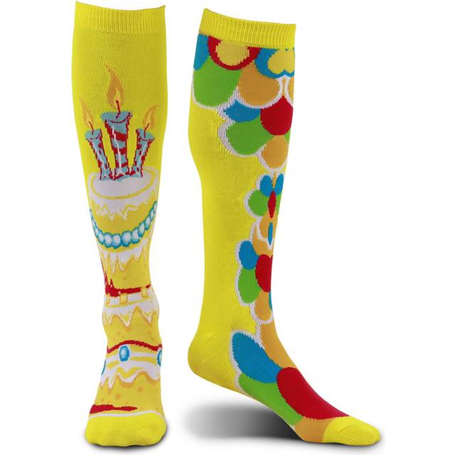 Mismatched Yellow Celebration Knee-High Socks - Green&#47;Blue&#47;Yellow (One-Size)