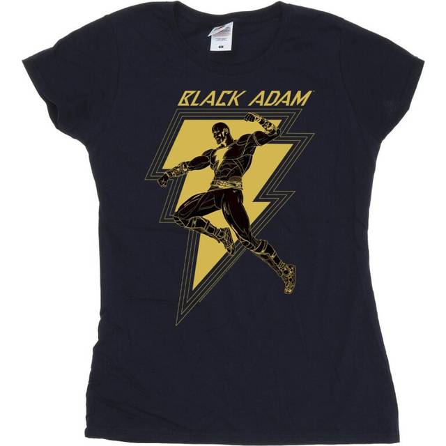 Black Adam Golden Bolt Chest Cotton T-Shirt - Navy - M