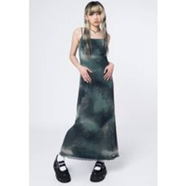 Minga London - Eden Green Mesh Maxi - Dress - green - M - 100% Polyester,95% Polyester, 5% Elastane,Mesh