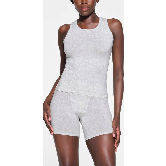 SKIMS Long Tank Top | Grey | Small | Boyfriend - Light Heather Grey