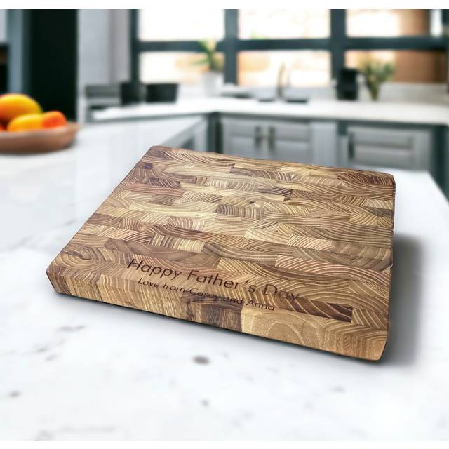 Teak Endgrain Cutting Board 30x24 Durable Knife Friendly and Stylish Design