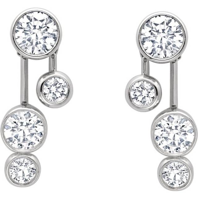 Boodles Platinum and Diamond Raindance Detachable Drop Earrings - Silver - One size