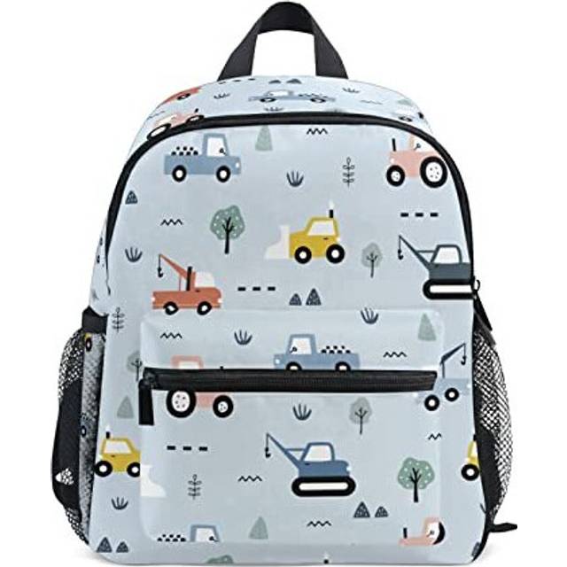 Kids Toddler Backpack Cute Construction Vehicles Car Preschool Kindergarten Bookbag Nursery Travel Bag for Boys Daycare