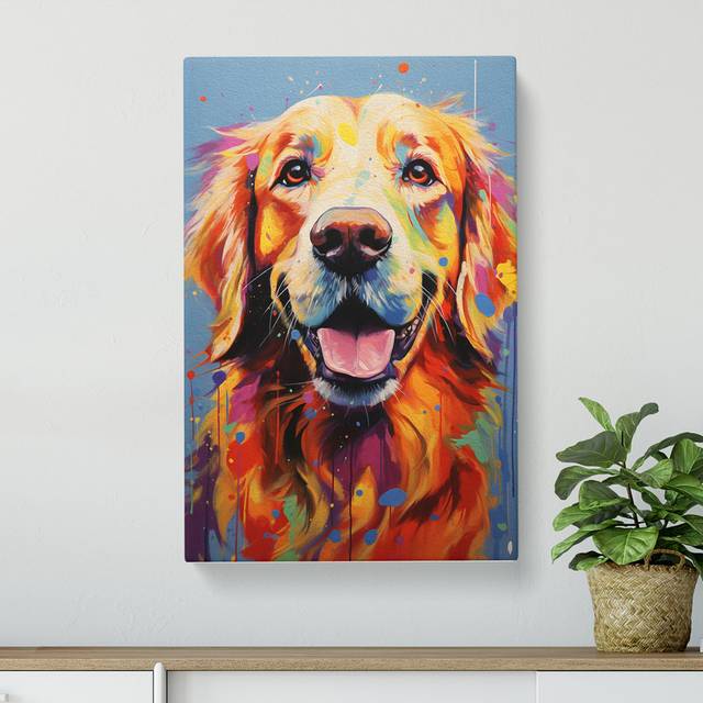 Golden Retriever Contemporary No.2 - No Frame Art Prints (60cm H x 40cm W x 3cm D)