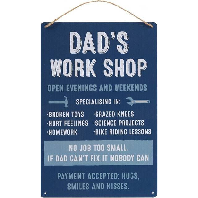 Dad's Workshop Hanging Metal Sign.