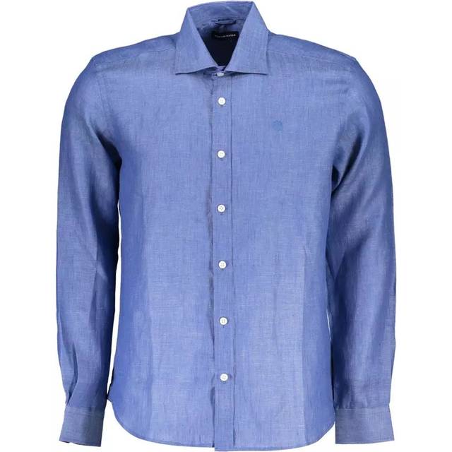 Blue Linen Men Shirt - M