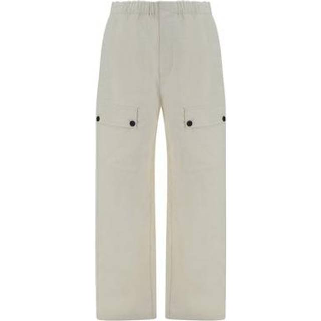 Coated Linen Cargo Pants with Elastic Waistband size 50 (50)