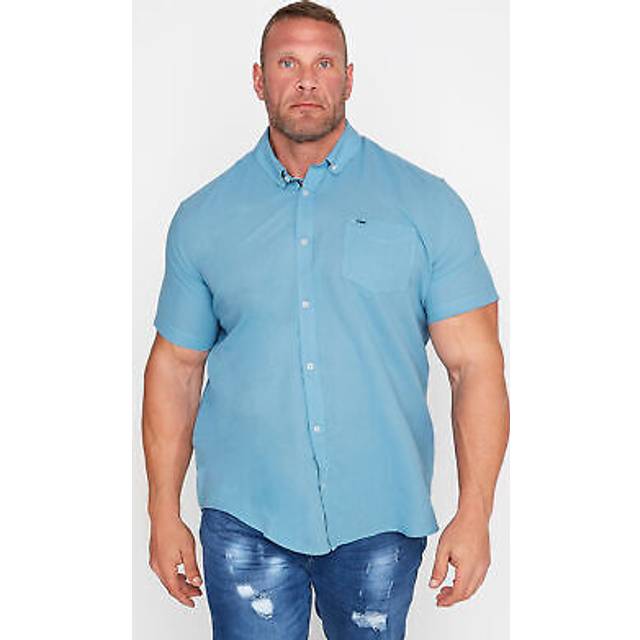 Size L Mens Badrhino Big & Tall White Linen Blend Shirt Big & Tall