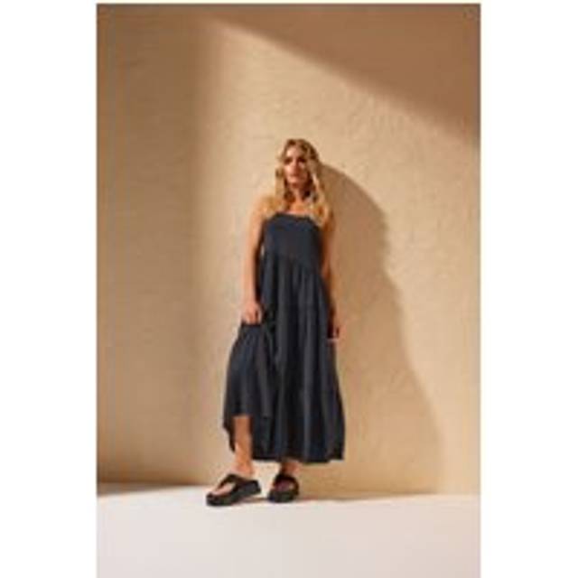 Pixiegirl Black Asymmetric Tiered Maxi Dress 6 Pixiegirl | Petite Women's Maxi Dresses